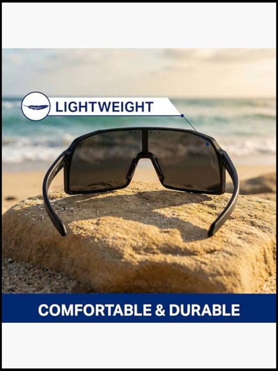 Polarized Wraparound Sunglasses with Adjustable Nose Pads main image 5